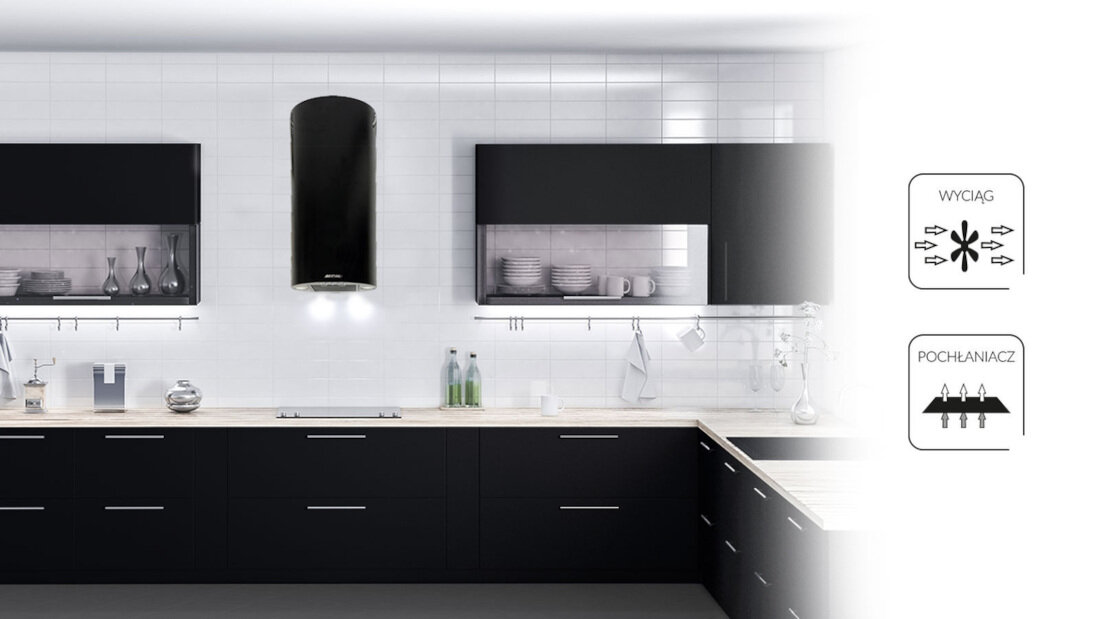 Okap MPM 31-OT-01 Czarny wyciag pochlaniacz