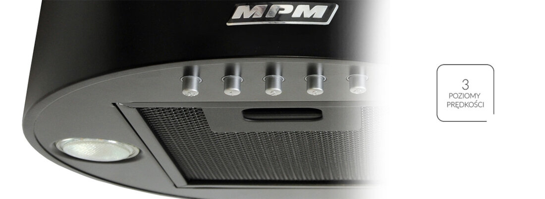 Okap MPM 31-OT-01 Czarny niewielkie rozmiary 31cm wydajny