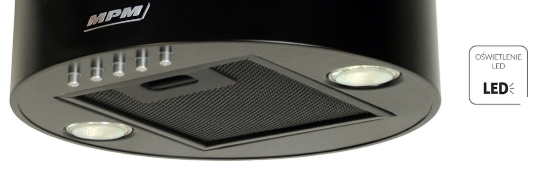 Okap MPM 31-OT-01 Czarny oswietlenie LED zalety udogodnienie dwa punkty swietlne