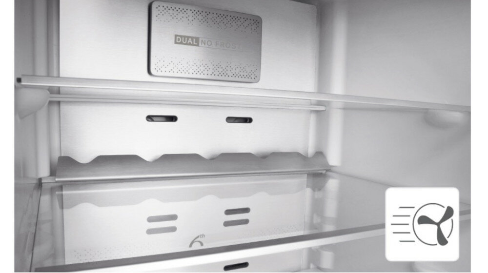 Lodówka WHIRLPOOL W9 921D OX 2 Nofrost Srebrna pokrywa wentylatora