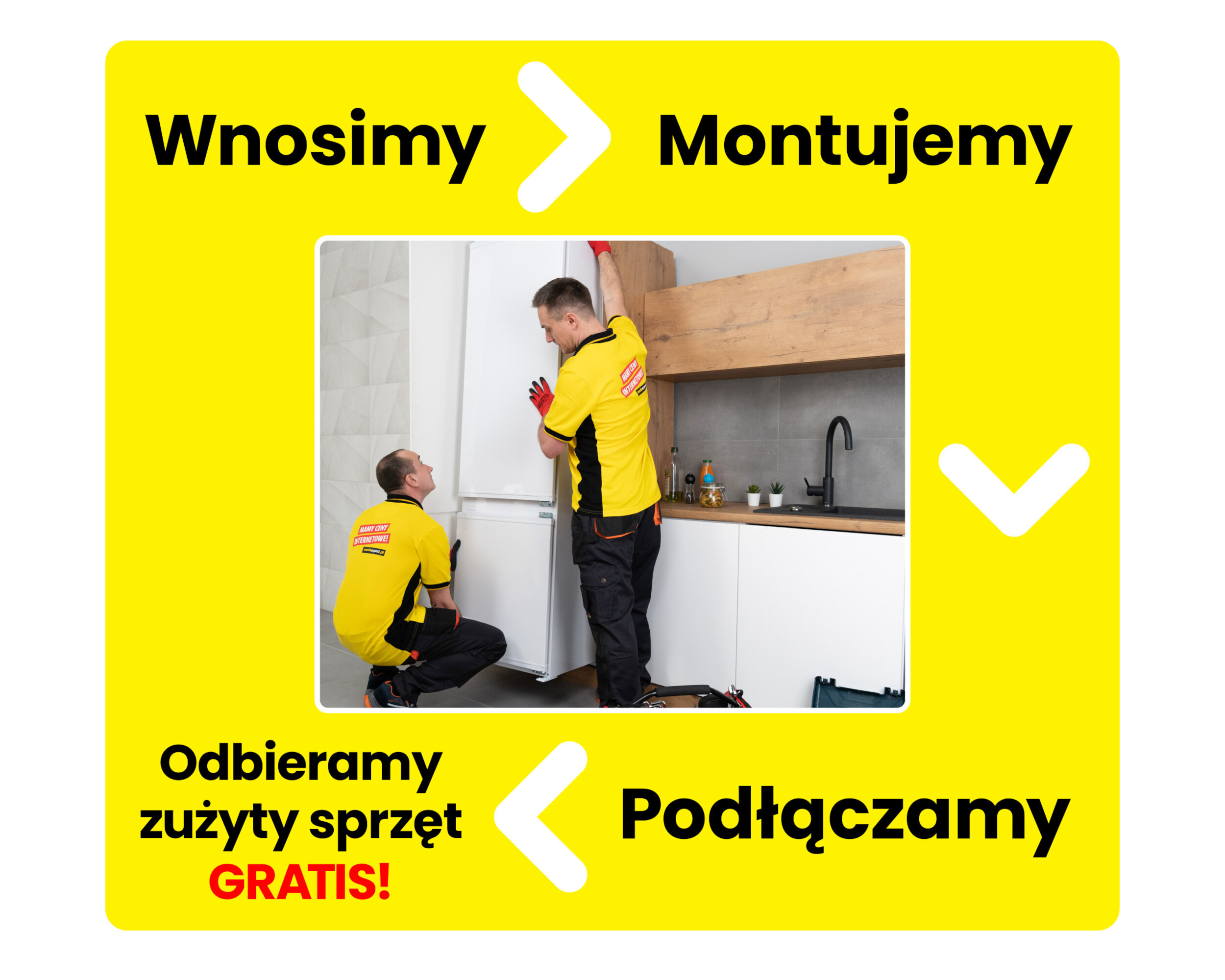 Zamrażarka WHIRLPOOL AFB 8281 zakupiony sprzęt wniesiemy podłączymy wypoziomowana unieruchomiona wewnątrz zabudowy zmieniamy kierunek drzwi sprzątamy po sobie odbieramy zużyte urządzenie