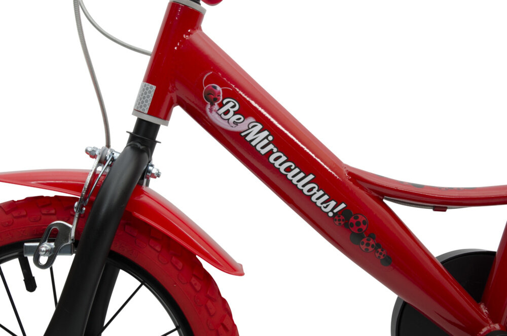 Rower DINO Miraculus Biedronka 14 Czerwono-czarny rama