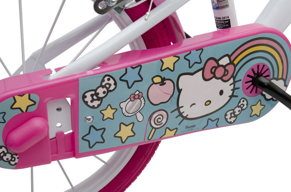 Rower DINO Hello Kitty 14 Biało-różowy siodelko