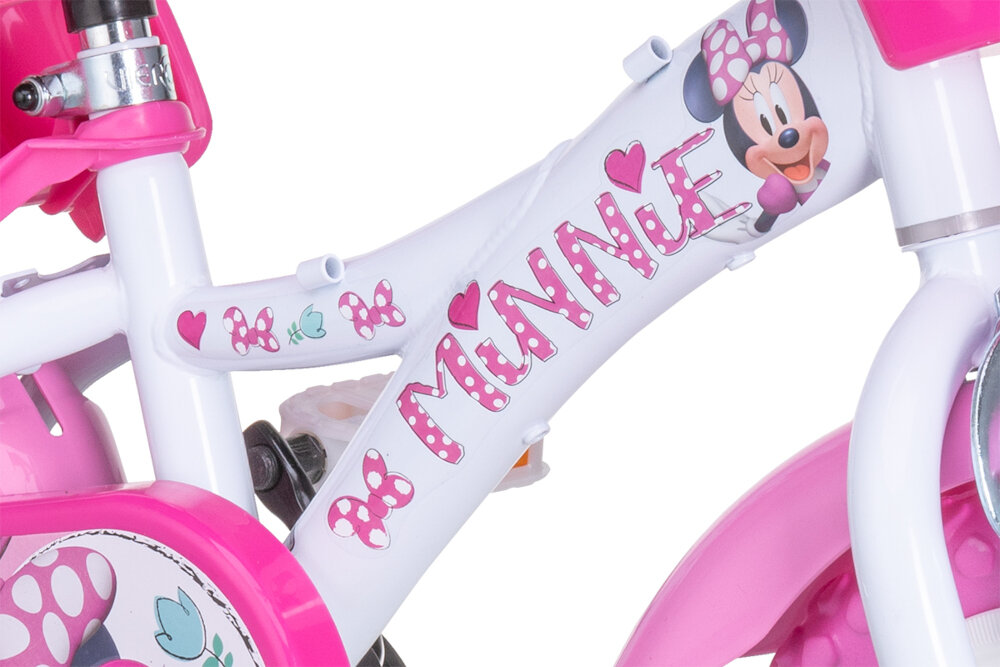 Rower DISNEY Minnie 12 Biało-różowy rama