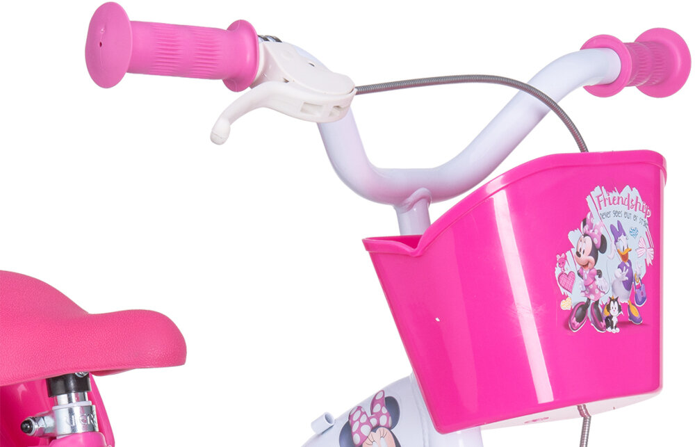 Rower DISNEY Minnie 12 Biało-różowy kierownica wspornik