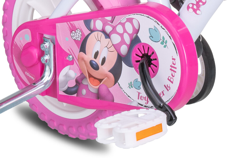 Rower DISNEY Minnie 12 Biało-różowy siodelko