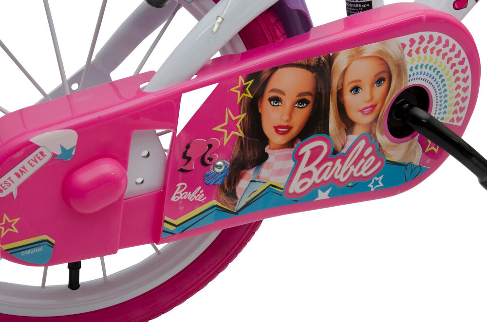 Rower MATTEL Barbie 14 Biało-fioletowo-różowy siodelko