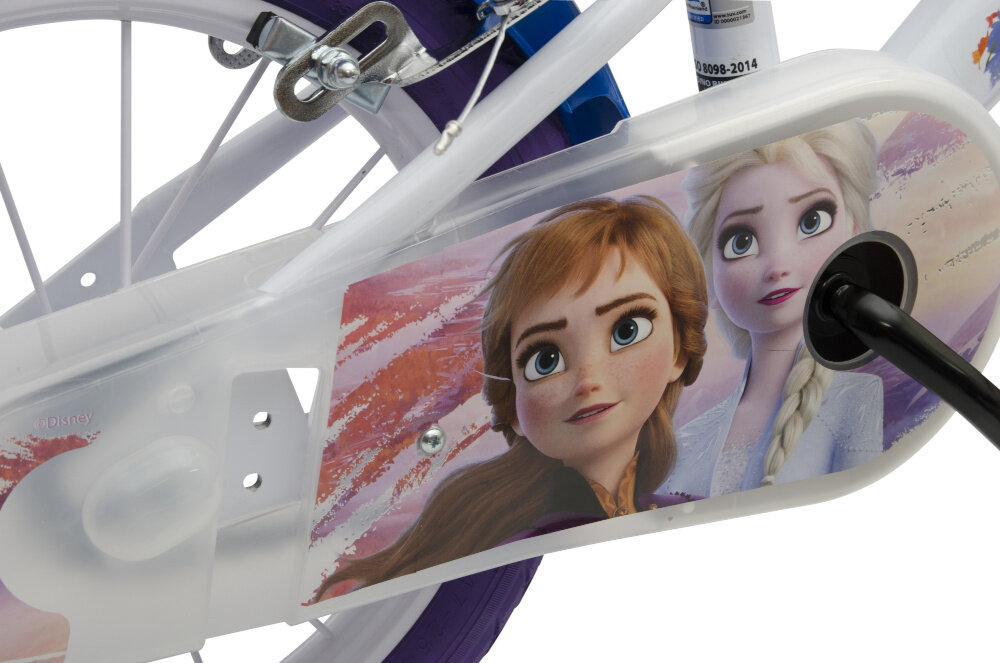 Rower dziecięcy DISNEY Kraina Lodu 2 16 Srebrno-czerwono-czarny siodelko
