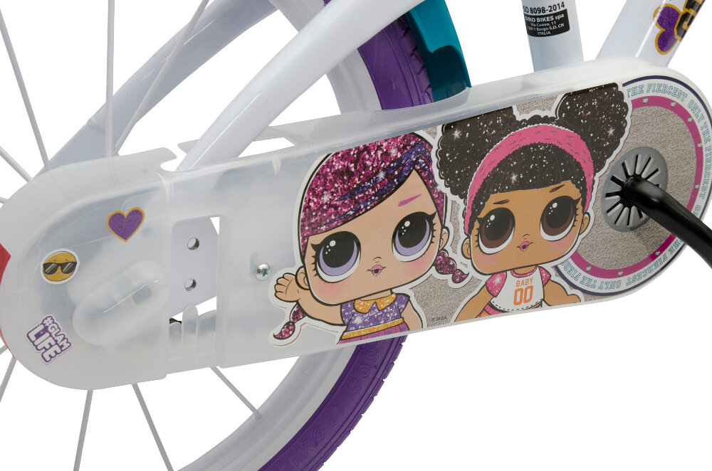 Rower dziecięcy DISNEY Lol Surprise 16 Srebrno-czerwono-czarny siodelko