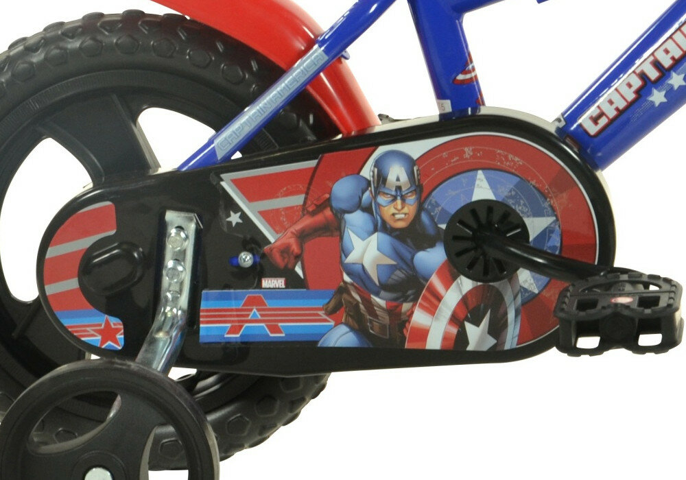 Rower MARVEL Kapitan Ameryka 12 Czerwono-niebiesko-czarny siodelko