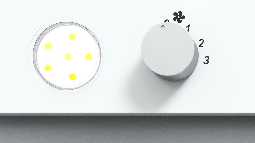 GLOBALO-Floweri-60-1-Bialy okap sterowanie pokrętła wygodne prosta obsługa panel