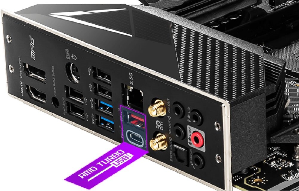 Płyta główna MSI MPG B550 Gaming Carbon WiFi  - zlacza USB 