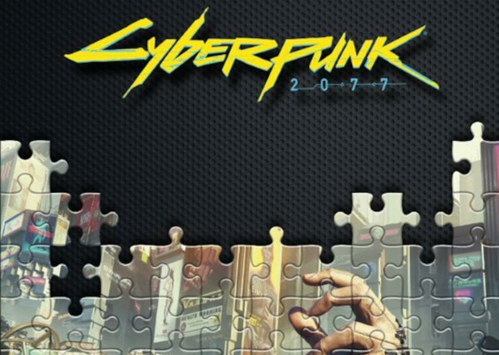 CENEGA-Cyberpunk puzzle cyberpunk gra przygoda night city megalopolis władza sława unikatowa kolakcja wysoka jakość technologia druk kolorystyka odporność efekt płótna redukcja odbijanie światła