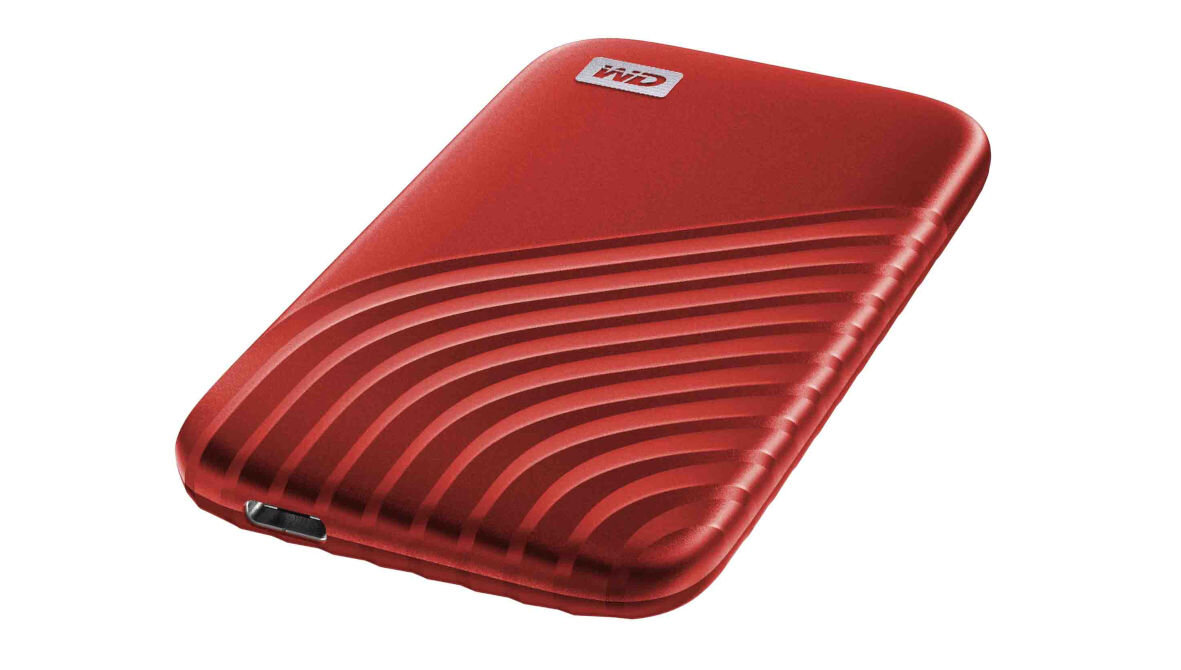 Dysk WD My Passport 2TB SSD Czerwony metalowa obudowa stylowy wygląd różne wersje kolorystyczne elegancki wygląd
