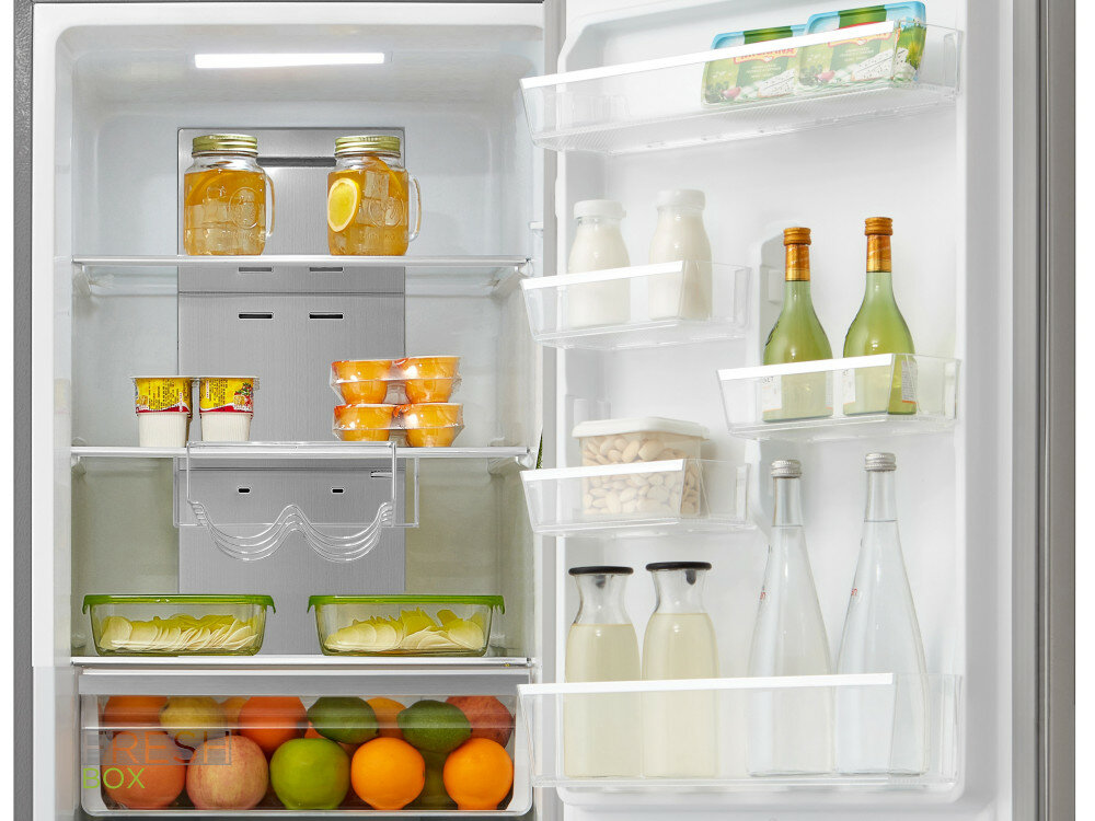 Lodówka MIDEA MDRB421FGE02L Nofrost Srebrna komora zero warzywa