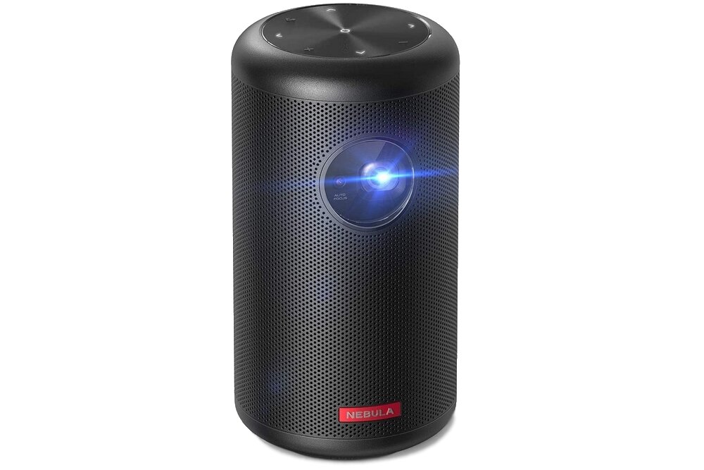 Projektor NEBULA Capsule II przenośny kompaktowy projektor rozdzielczość matryca lampa calarz obraz kolory jakośc filmy oglądanie zasilanie bateria pojemność cechy dane opis