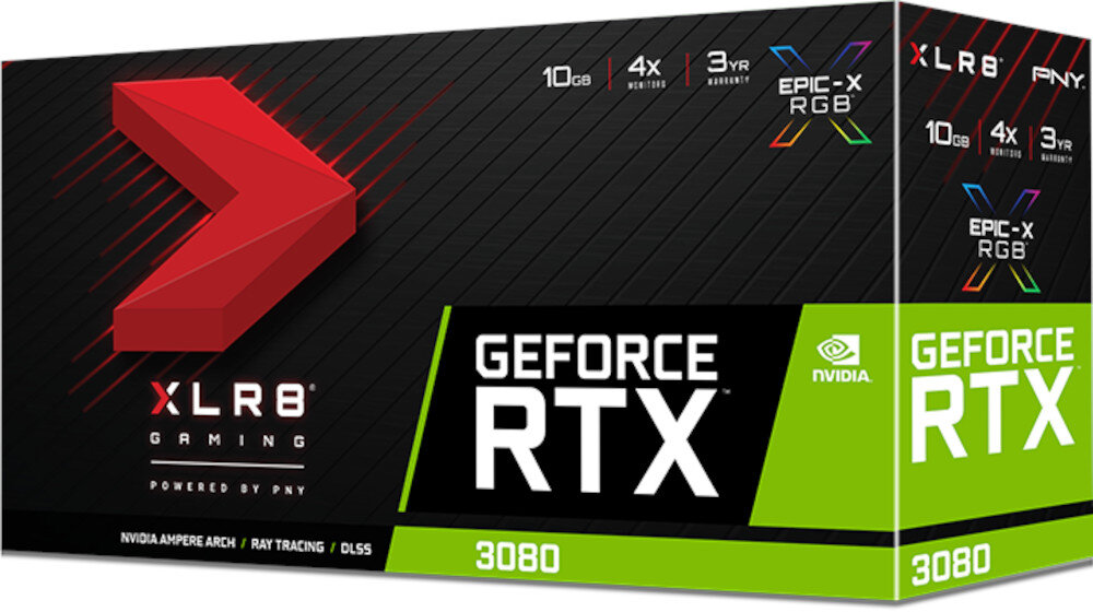 Karta graficzna PNY GeForce RTX 3080 XLR8 Epic-X RGB TF 10GB zawartosc
