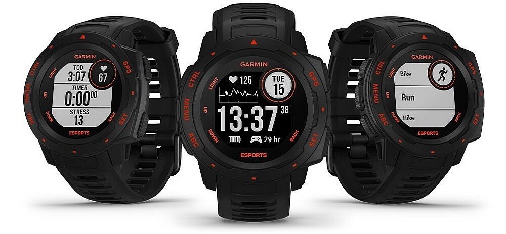 Zegarek GARMIN Instinct Esport Edition pomiar ekran zdrowie serce sport ćwiczenia pasek bateria sterowanie smartfon