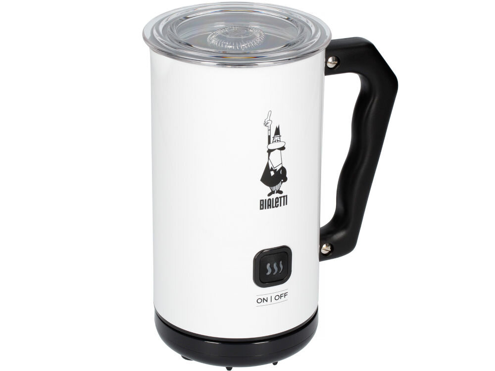 Spieniacz BIALETTI Milk Frother MKF02 Biały 10 x 15,6 x 17 cm dla miłośników kawy do 150 ml kremowej pianki podgrzanie mleka do 300 ml optymalna tekstura mleka przygotowanie mleka roślinnego ciepła pianka espresso latte cappuccino