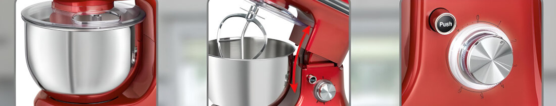 Robot kuchenny planetarny PROFI COOK PC-KM1197 1200W Czerwony 8 predkosci pracy
