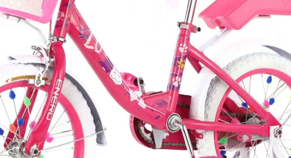 Rower dziecięcy ENERO Love Kitty 16 cali dla dziewczynki Różowy rama stalowa 10-calowa bardzo lekki waży 11 kg