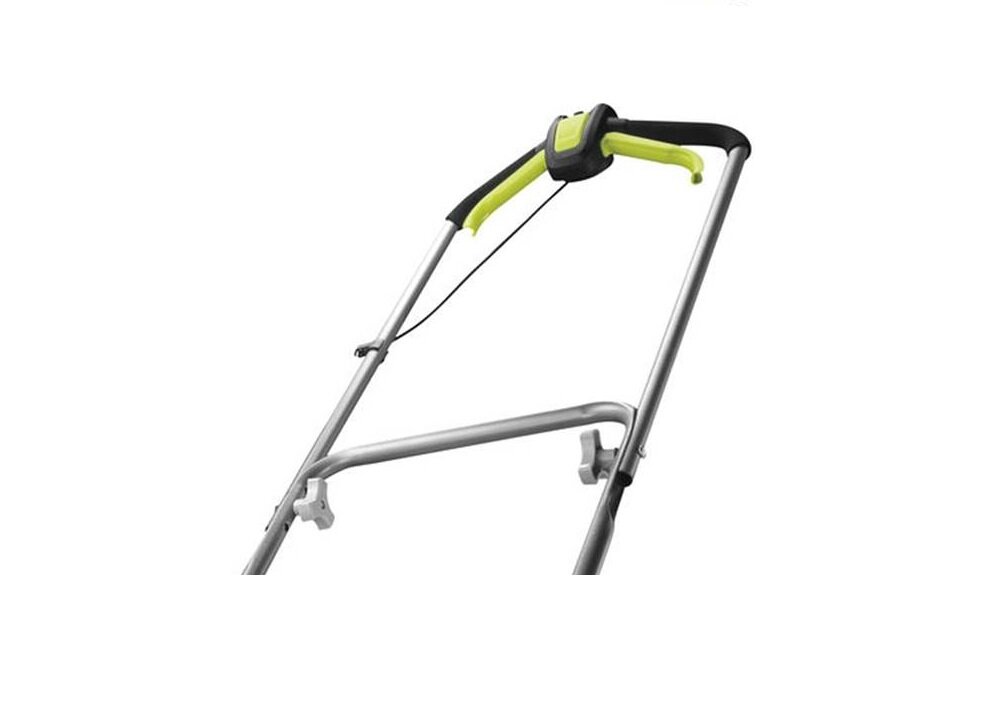 Kosiarka akumulatorowa RYOBI RY18LM37A-240 rączki ergonomiczna forma miękkie wykończenie uchwytów uchwyt jest składany