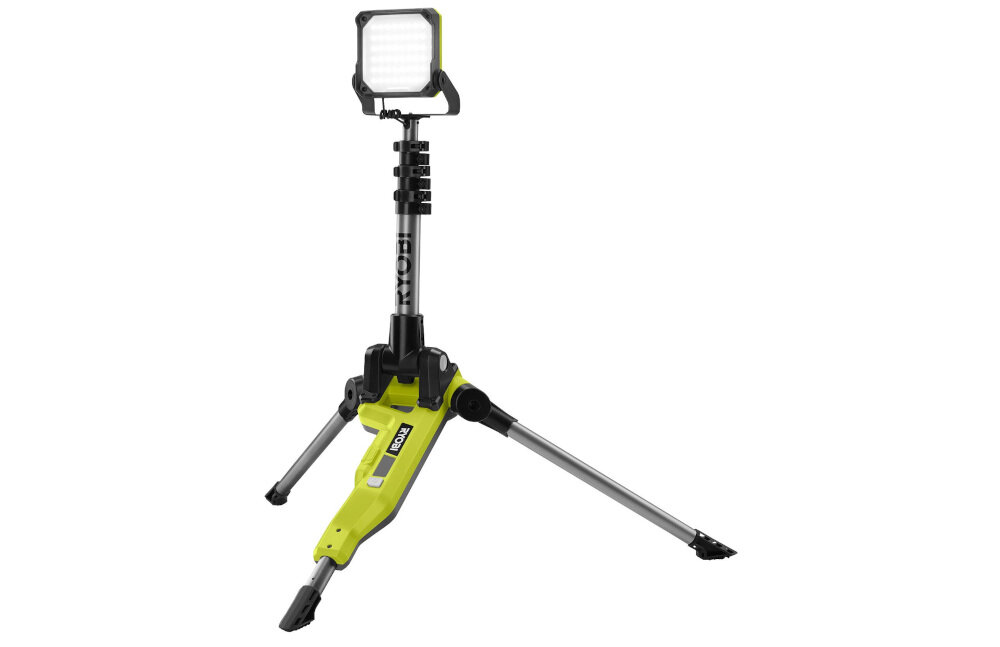 Lampa warsztatowa RYOBI R18TL-0 48 diod LED emitują białe światło o wartości 2700 lumenów zasięg do 10 metrów jasność emitowanego światła w 3 pozycjach