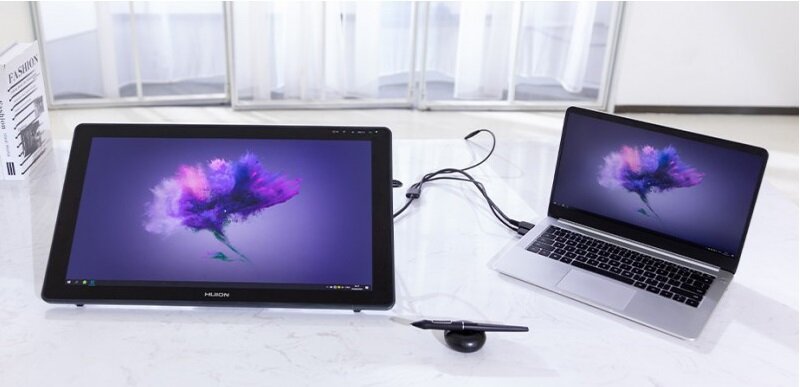 Tablet graficzny HUION Kamvas 22 Plus dwa złącza USB-C kompatybilny