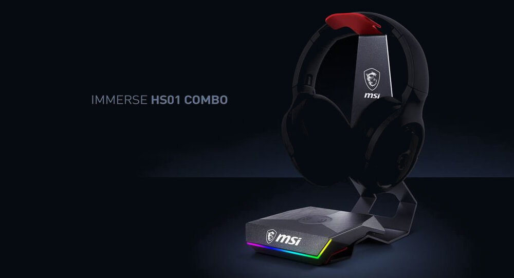 Stojak na słuchawki MSI Immerse HS01 Combo dioda