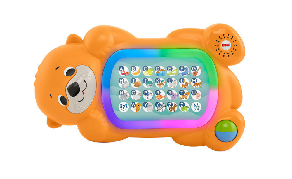 MATTEL-FISHER-PRICE-WYDRA-GKC32 brzuszek interaktywna wydra zabawa nauka przyciski litery alfabet słowa muzyka