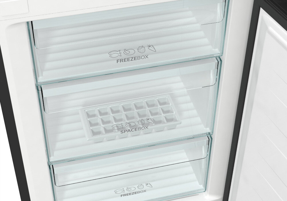 Lodówka GORENJE NRK6201SYBK Nofrost Czarna Simplicity szuflada SpaceBox pojemnosc