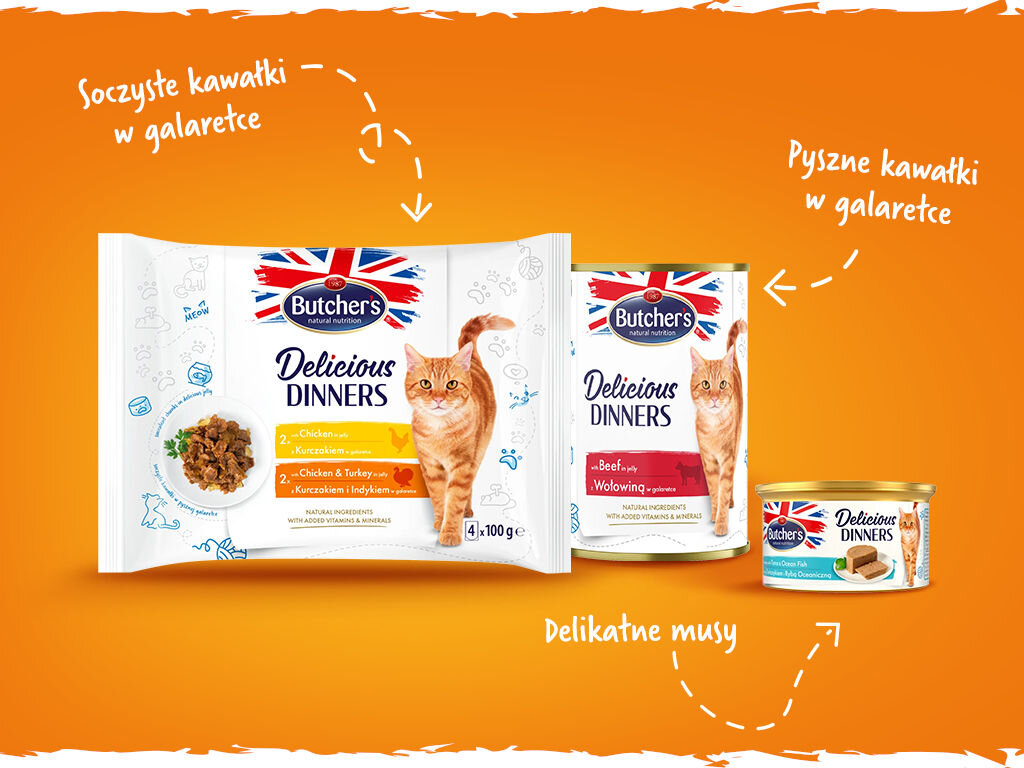 butchers delicious dinners kot delicate grafika piąta 800g