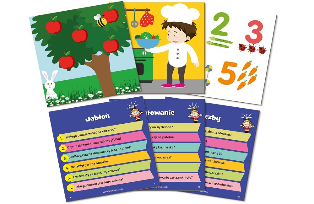 Gra edukacyjna REBEL BrainBox Obrazki 116127 Zdobywanie wiedzy w trakcie gry Wiele godzin kreatywnej nauki i zabawy