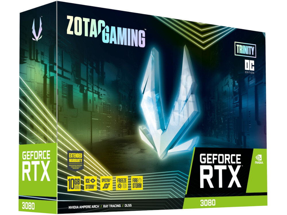 Karta graficzna ZOTAC GeForce RTX 3080 Trinity OC 10GB zawartosc opakowania