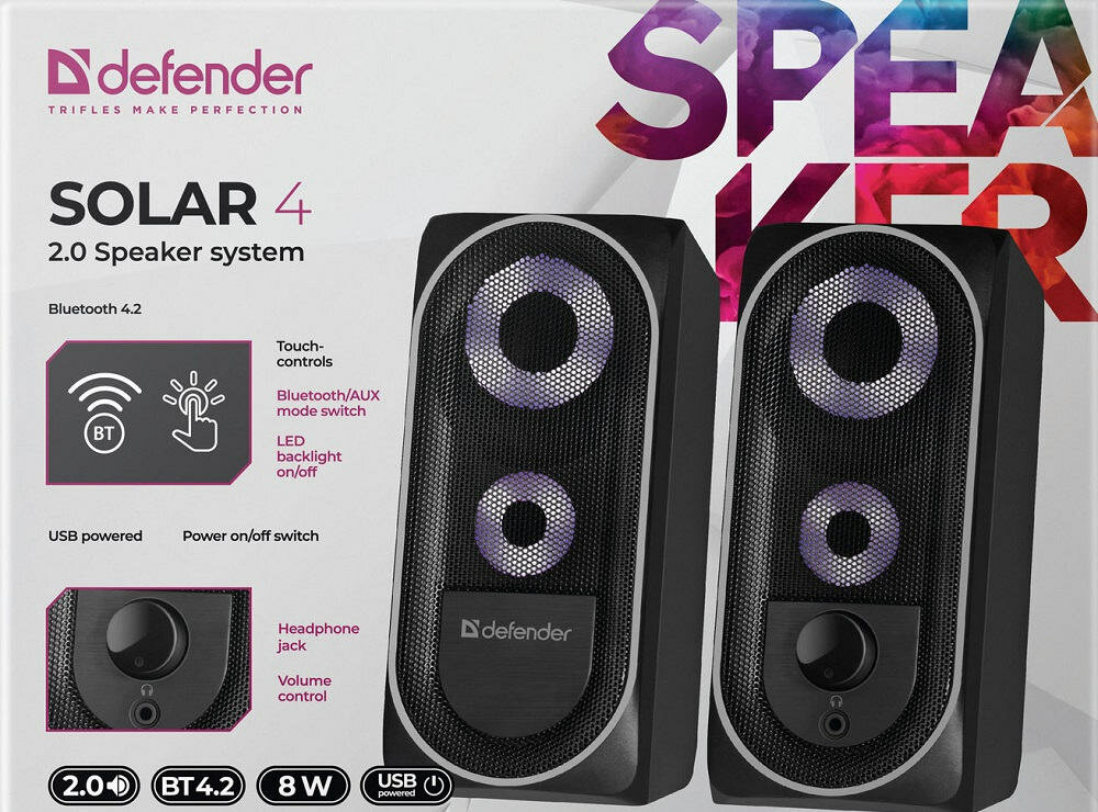 Głośniki DEFENDER Solar 4 - niezawodność