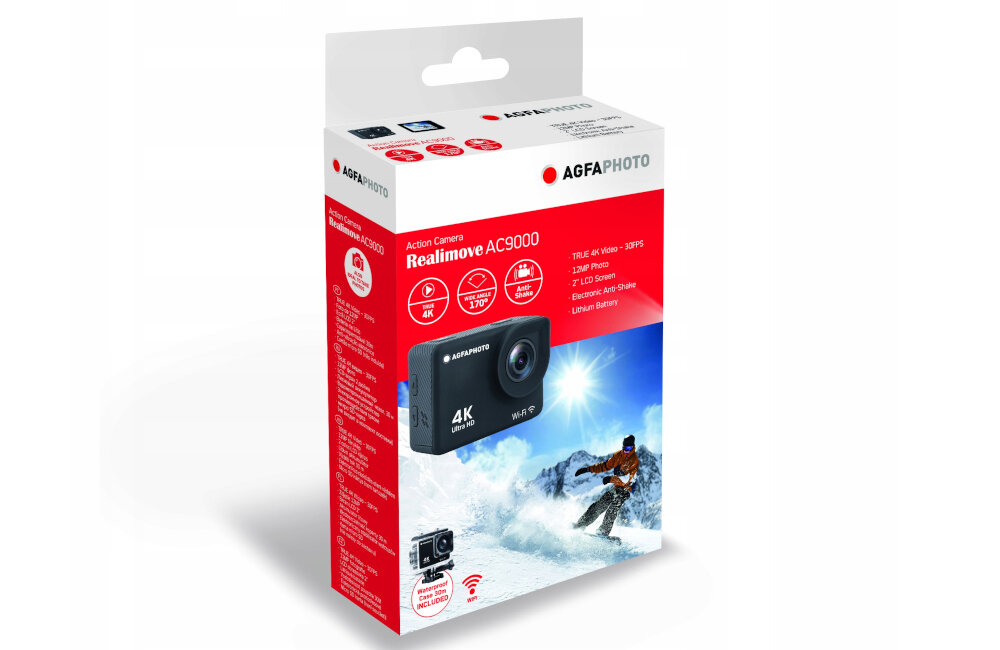 Kamera sportowa AGFAPHOTO Realimove AC9000 tryby czułość aplikacja