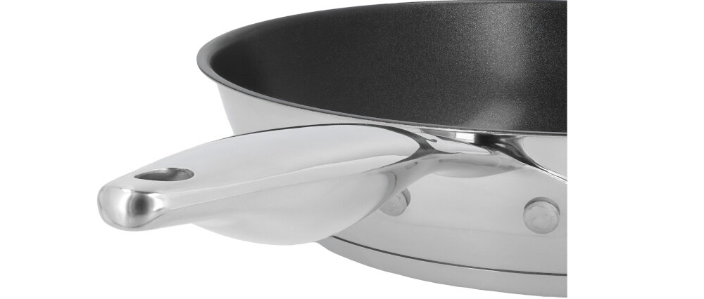 Patelnia ZWIEGER Klassiker 28 cm ergonomiczna wraczka stabilna ze stali nierdzewnej nie nagrzewa sie bezpieczna