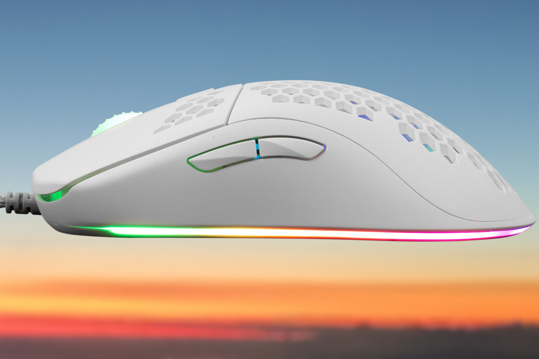 Mysz WHITESHARK Galahad-W gaming disagn wyglśd DPI minimalistyczny sensor gra gracz wyposażenie