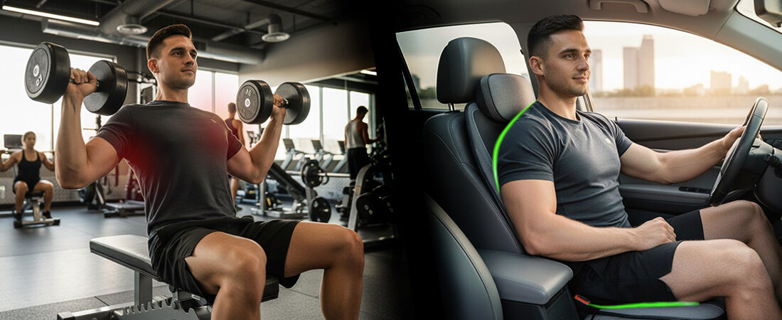 Mata masująca MEDIVON Cosy Shiatsu precyzyjne rozluźnienie mięśni cztery zaawansowane głowice masujące z funkcją ogrzewania Trzy poziomy wibracji  Miękki i przyjemny w dotyku materiał przynosząc ulgę już po kilku minutach zdjęcie lifestyle