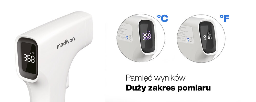 Termometr MEDIVON Timi Gun pamiec pomiaru