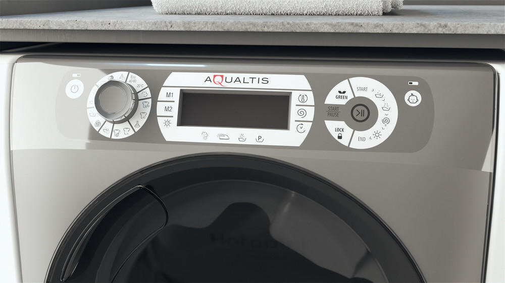 HOTPOINT-ARISTON AQD1072D 697 EU/B N pralka panel obsługa blokada dzieci wskaźnik przebieg cykl pranie temperatura program
