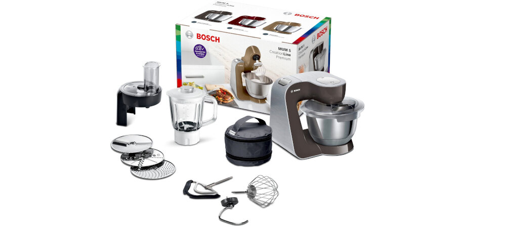 Robot kuchenny planetarny BOSCH MUM58A20 1000W z blenderem kielichowym i rozdrabniaczem stabilnosc bezpieczenstwo gumowe nozki wysokie standardy silnik