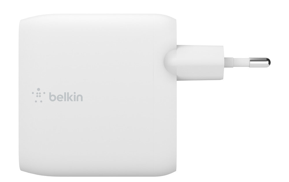 Ładowarka sieciowa BELKIN USB-C GaN WCH003VFWH 63 W (45 W + 18 W) z dwoma portami USB-C innowacyjny materiał kompaktowa budowa