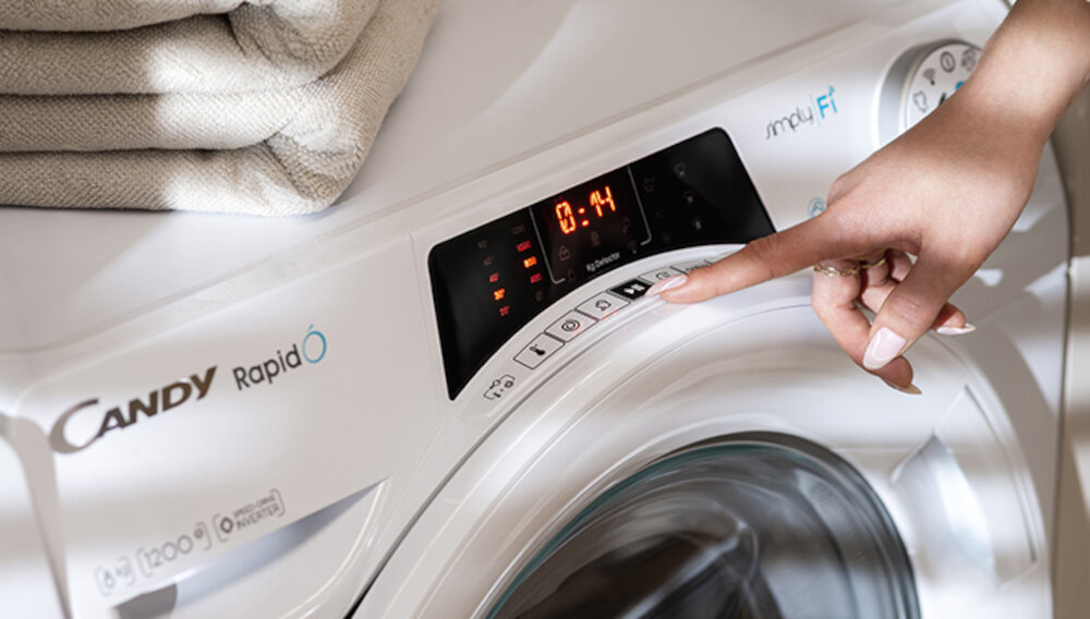 PRALKA CANDY RO 1486DWMCE 1-S RAPIDO ikony sterowanie panel programy funkcje