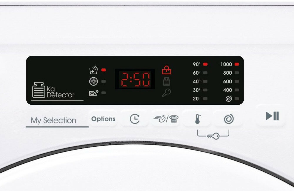 Pralka CANDY CS 1072DE-1-S wyswietlacz elektroniczny