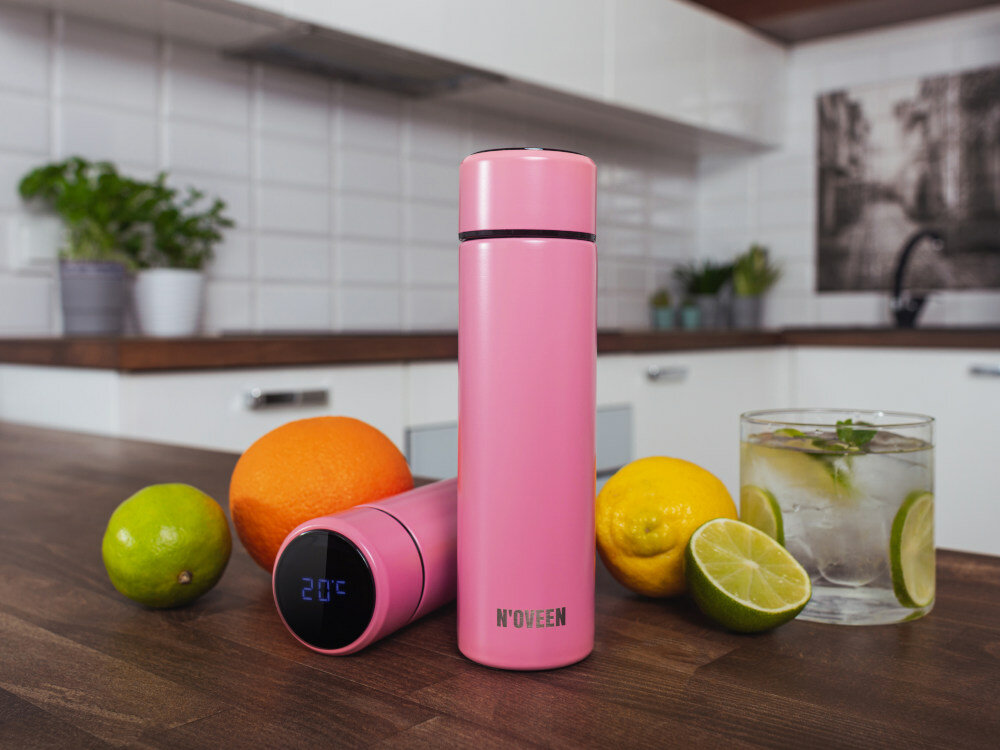 Termos NOVEEN TB2116 Rozowy Mat wyswietlacz LED pojemnosc 280ml 