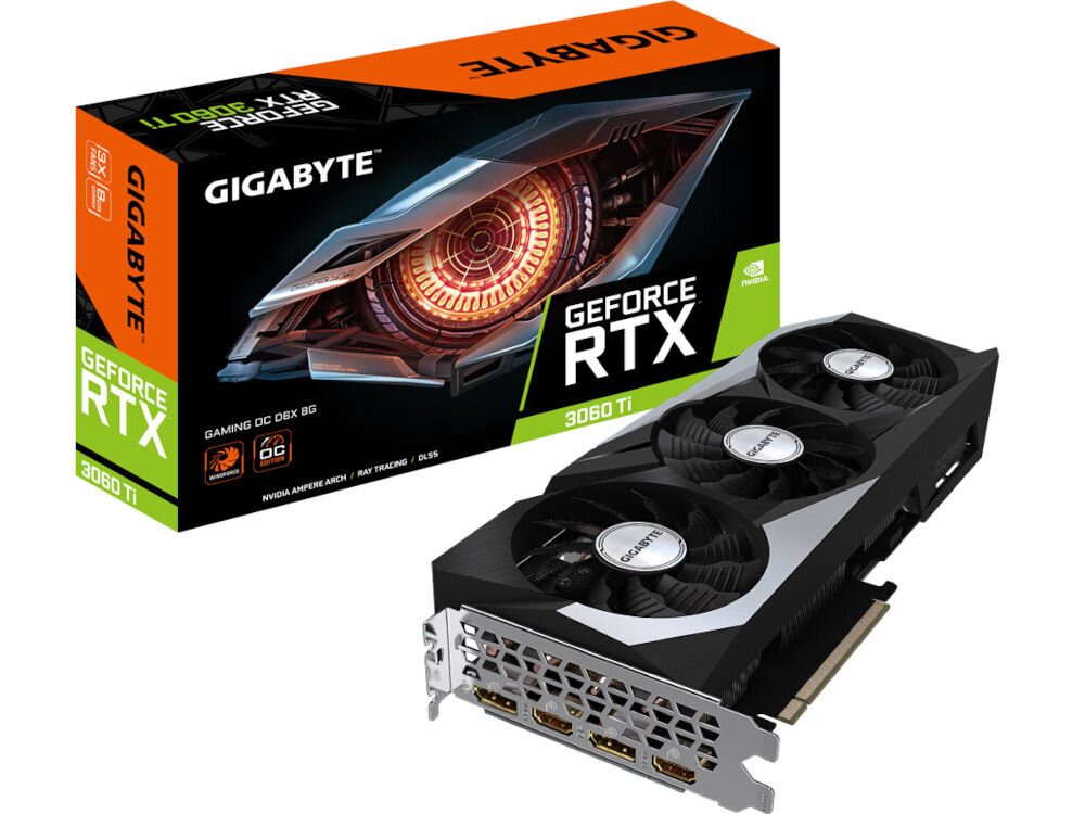Karta graficzna GIGABYTE GeForce RTX 3060 Ti Gaming OC 8GB GDDR6X elementy zestaw