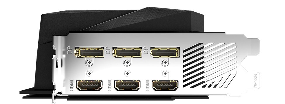 Karta graficzna GIGABYTE GeForce RTX 3060 Ti Aours Master 8GB - funkcjonalne złącza PCIExpress 4.0 x16 HDMI Display Port