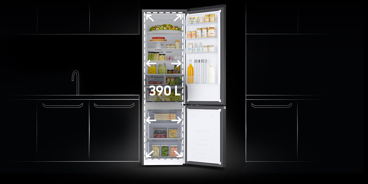 390 litrów to pojemność, która jest efektem wykorzystania powiększającej technologii SpaceMax™