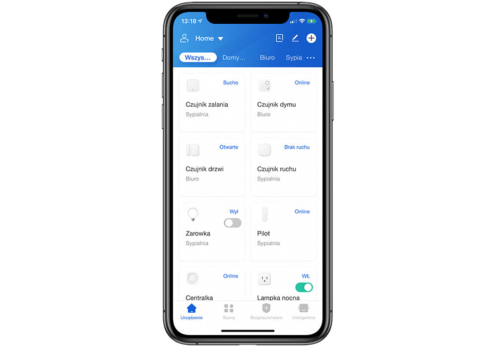 Żarówka LED PIRI HSSB19002 9W E27 aplikacja mobilna na smartfonie polecenia głosowe Google Assistant Zigbee ustawienia temperatury i natężenie światła